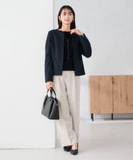 K2FBD72044 a.v.v(アー・ヴェ・ヴェ) 【WEB限定】ボートネックパフスリーブスプリングニット ブラック