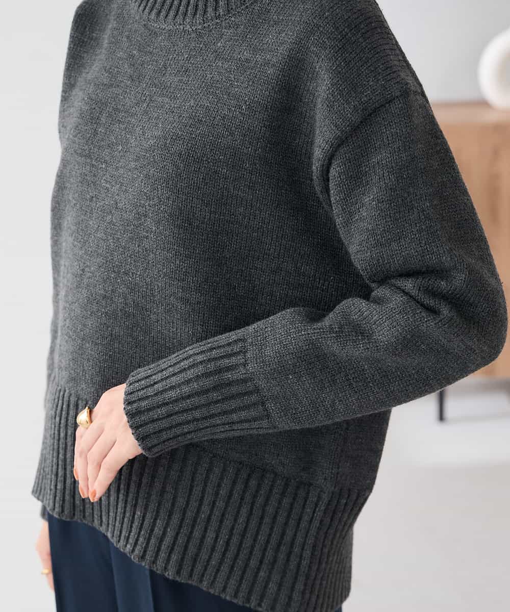 K2FBD73044 a.v.v(アー・ヴェ・ヴェ) 【WEB限定】クロップドバックスリットニット ダークグレー