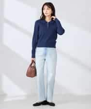 K2FDD08044 a.v.v(アー・ヴェ・ヴェ) ワイドリブポロニット ライトイエロー