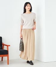 K2FGA69039 a.v.v(アー・ヴェ・ヴェ) 【接触冷感/UVカット/洗える】ボートネックハーフスリーブ美ラクるサマーニット ピンク