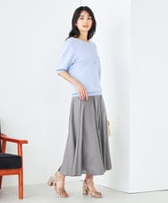 K2FGA69039 a.v.v(アー・ヴェ・ヴェ) 【接触冷感/UVカット/洗える】ボートネックハーフスリーブ美ラクるサマーニット ピンク