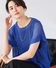 K2FGD25049 a.v.v(アー・ヴェ・ヴェ) ラメ混メッシュニット ブルー