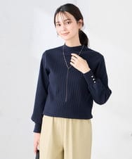 K2FKA24044 a.v.v(アー・ヴェ・ヴェ) プチハイネック針抜きニット【新色追加】 ネイビー