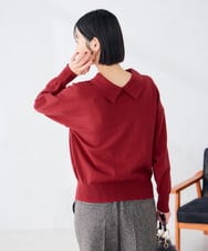 K2FLD28049 a.v.v(アー・ヴェ・ヴェ) 前後2WAY ロールネック ニット レッド