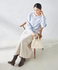K2HBA09049 a.v.v(アー・ヴェ・ヴェ) 【洗える】ウール調フレアスカート ブラック