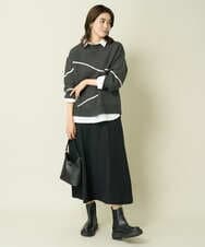 K2HBA09049 a.v.v(アー・ヴェ・ヴェ) 【洗える】ウール調フレアスカート ブラック