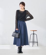 K2HJD04069 a.v.v(アー・ヴェ・ヴェ) 【2WAY/洗える】シアーチェックリバーシブルスカート グリーン