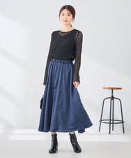 K2HJD04069 a.v.v(アー・ヴェ・ヴェ) 【2WAY/洗える】シアーチェックリバーシブルスカート グリーン