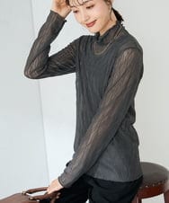 K2KAD06029 a.v.v(アー・ヴェ・ヴェ) シアーウェーブハイネックカットソー アイボリー