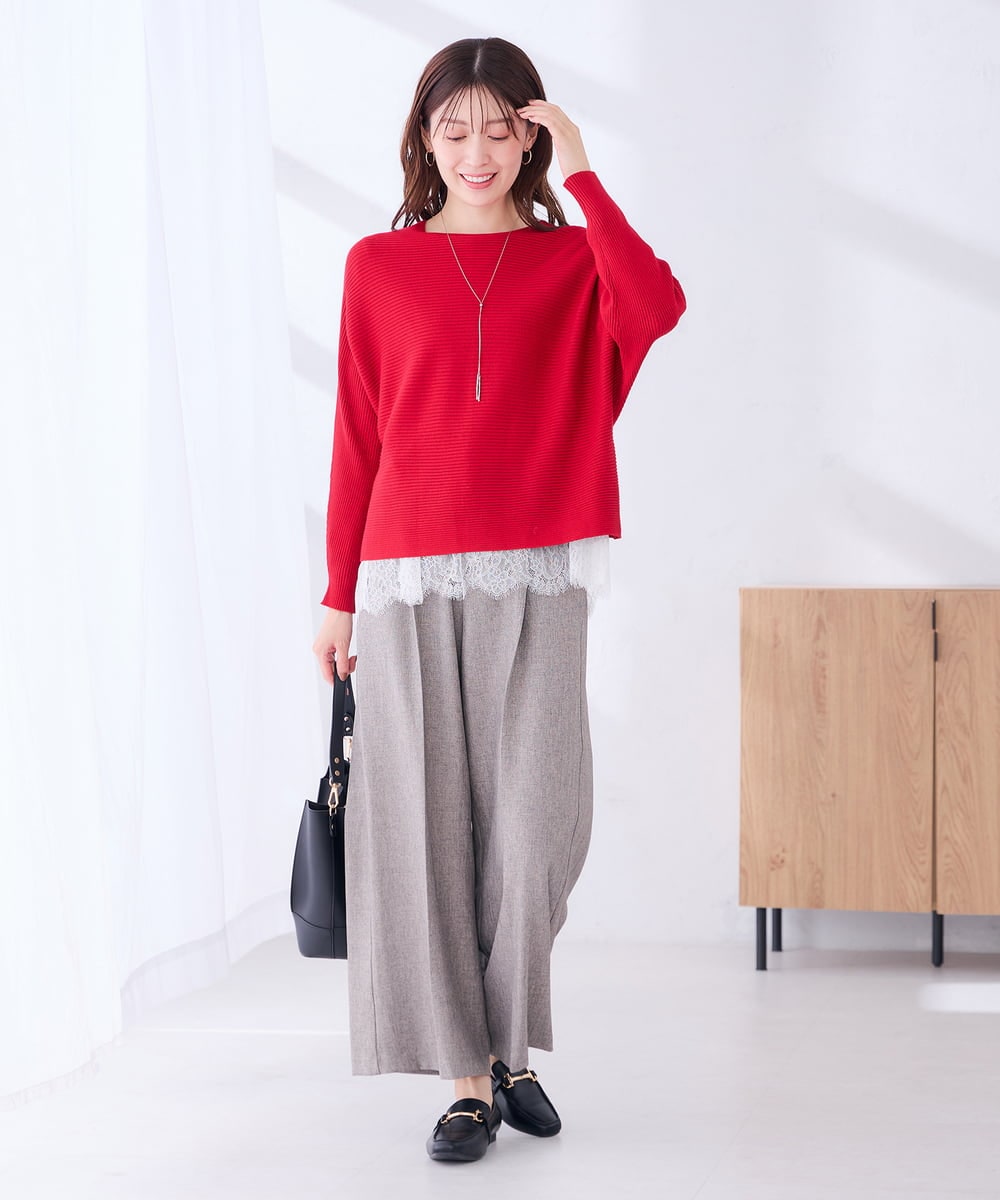 K2KAG03035 a.v.v(アー・ヴェ・ヴェ) 【雑誌InRed(宝島社)11月号掲載】チュールレースヘムロンT ホワイト