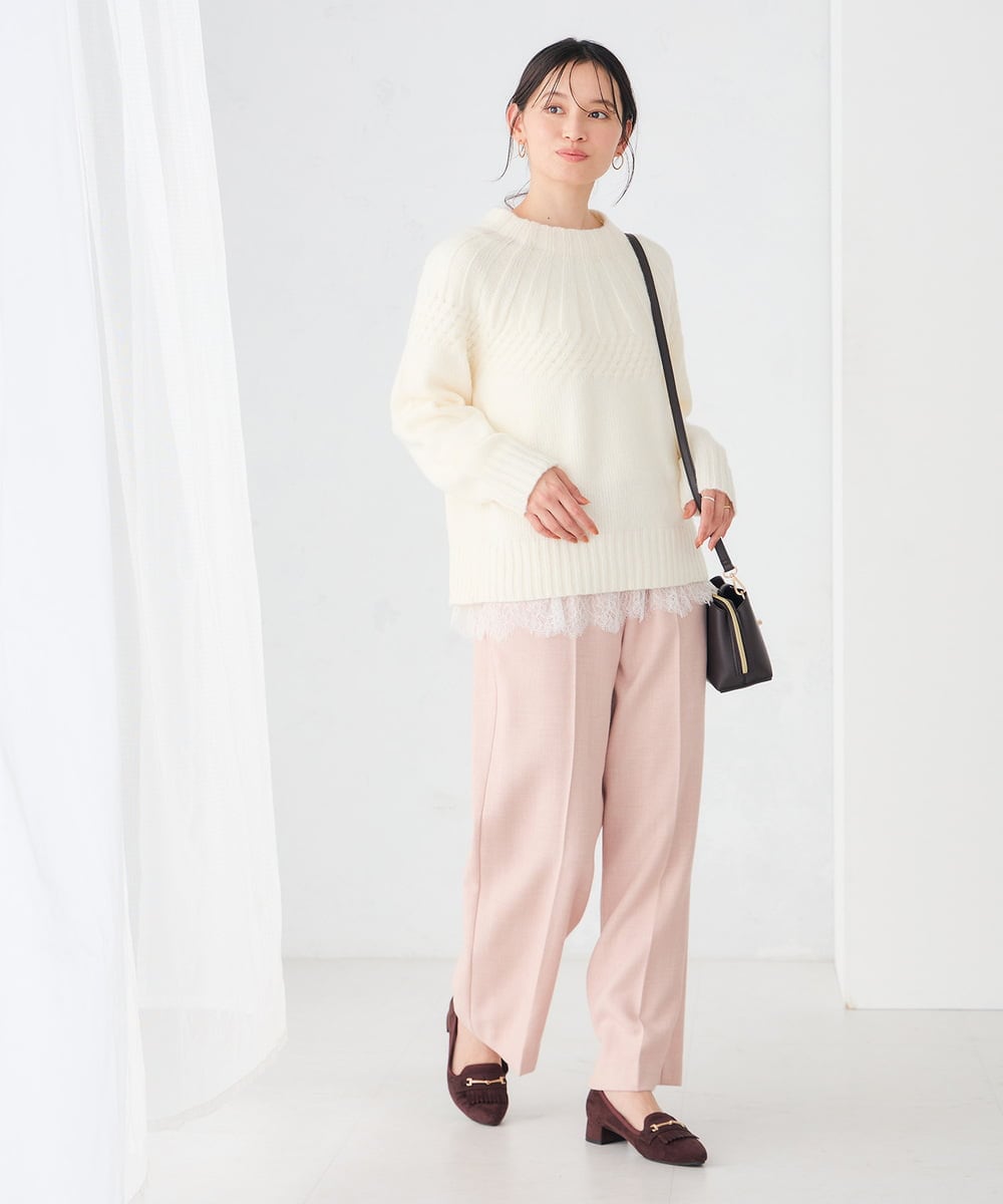 K2KAG03035 a.v.v(アー・ヴェ・ヴェ) 【雑誌InRed(宝島社)11月号掲載】チュールレースヘムロンT ホワイト