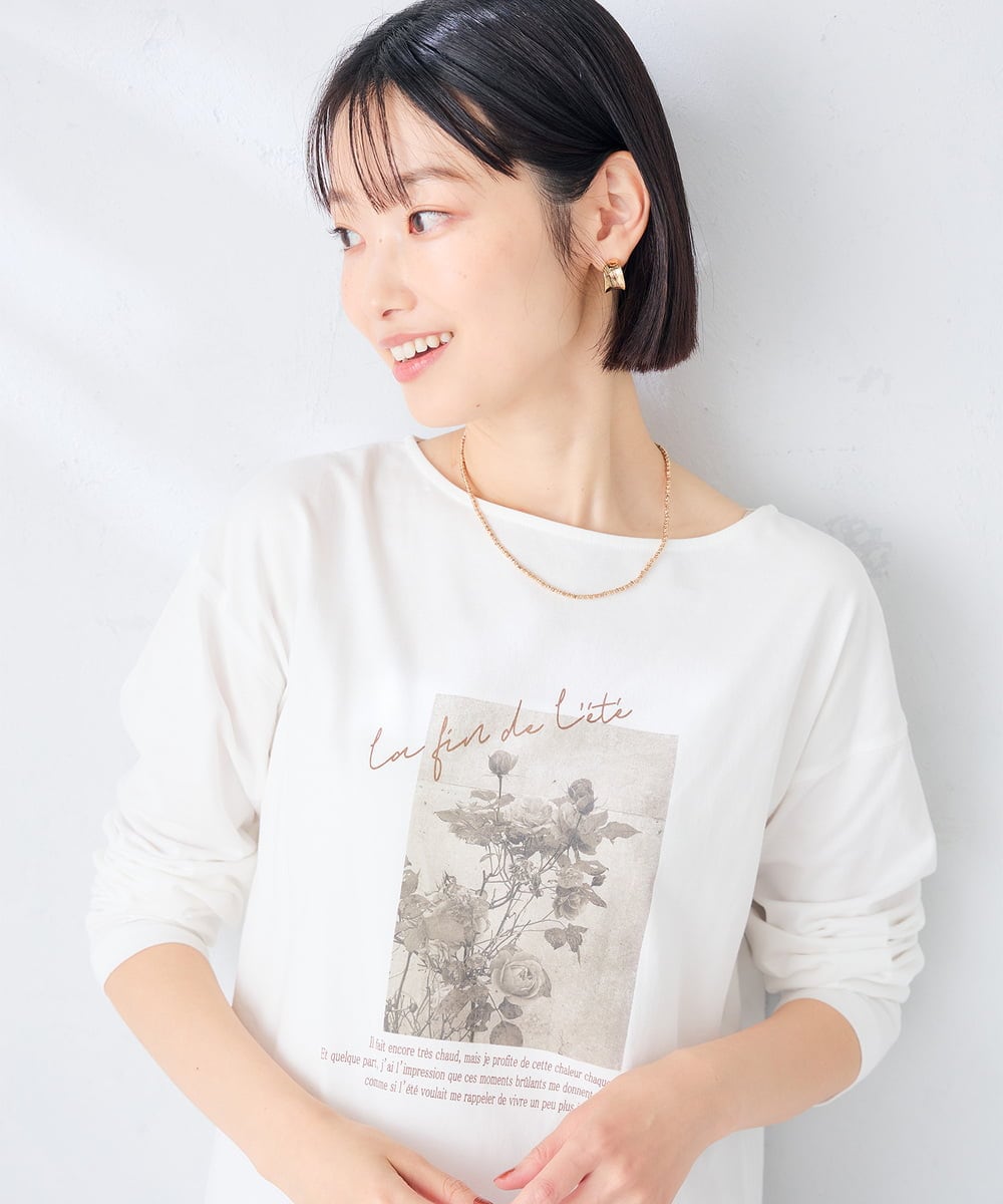 K2KAG15035 a.v.v(アー・ヴェ・ヴェ) アソート ロゴ プリント 長袖 Tシャツ アイボリー