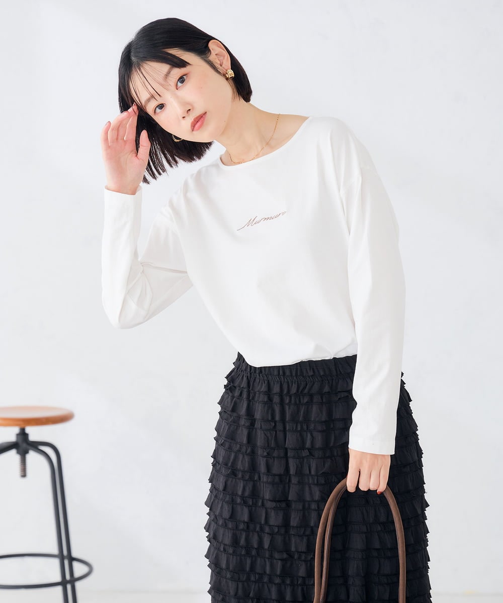 K2KAG15035 a.v.v(アー・ヴェ・ヴェ) アソート ロゴ プリント 長袖 Tシャツ ダークグレー