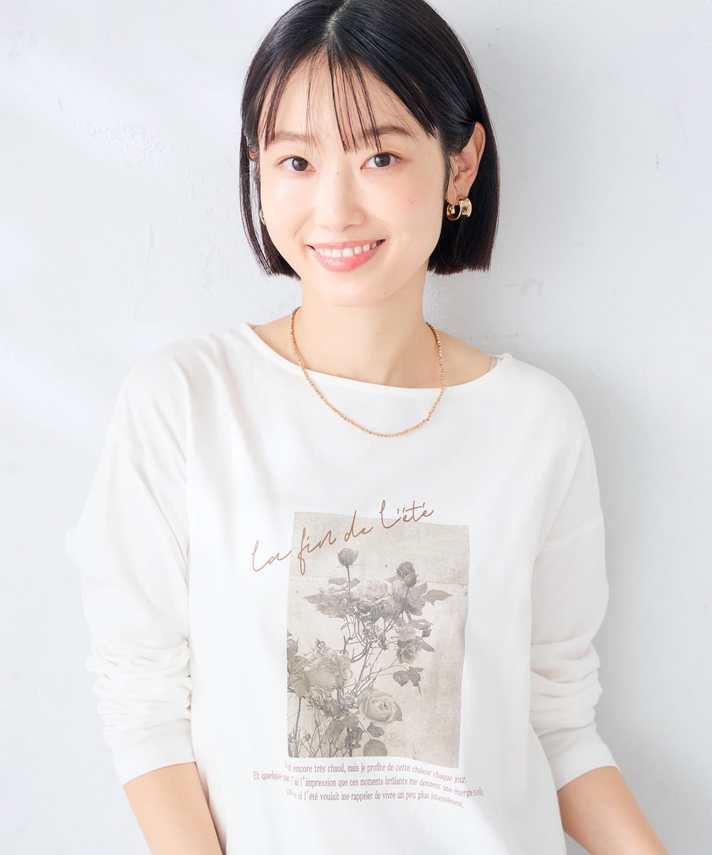 K2KAG15035 a.v.v(アー・ヴェ・ヴェ) アソート ロゴ プリント 長袖 Tシャツ ダークグレー
