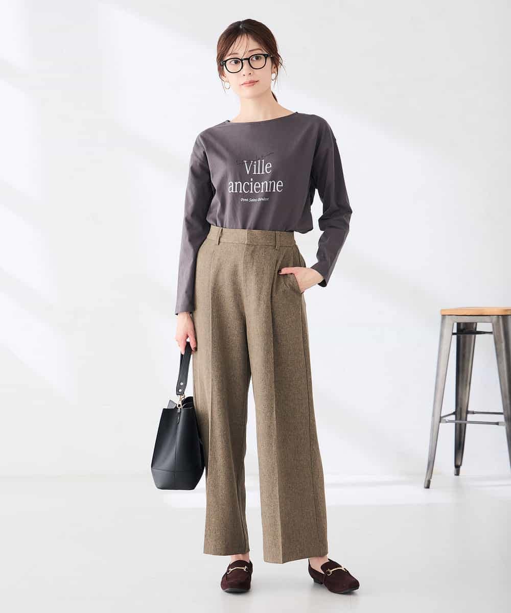 K2KAG15035 a.v.v(アー・ヴェ・ヴェ) アソート ロゴ プリント 長袖 Tシャツ ダークグレー