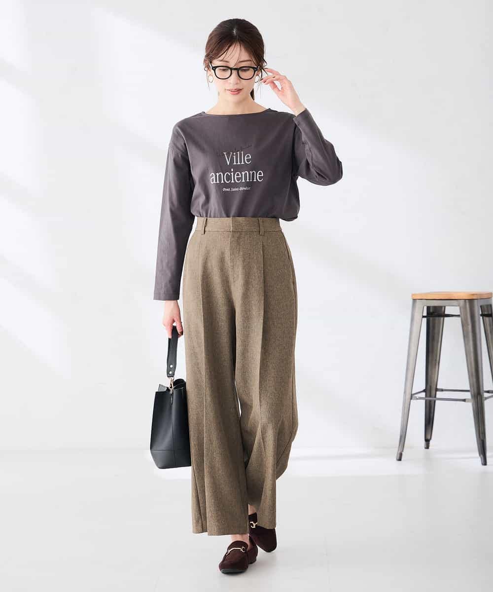 K2KAG15035 a.v.v(アー・ヴェ・ヴェ) アソート ロゴ プリント 長袖 Tシャツ ダークグレー