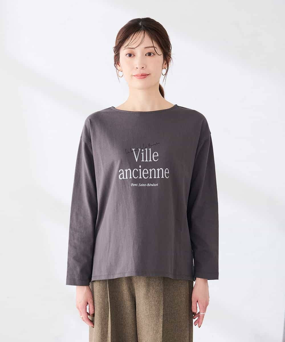 K2KAG15035 a.v.v(アー・ヴェ・ヴェ) アソート ロゴ プリント 長袖 Tシャツ ダークグレー