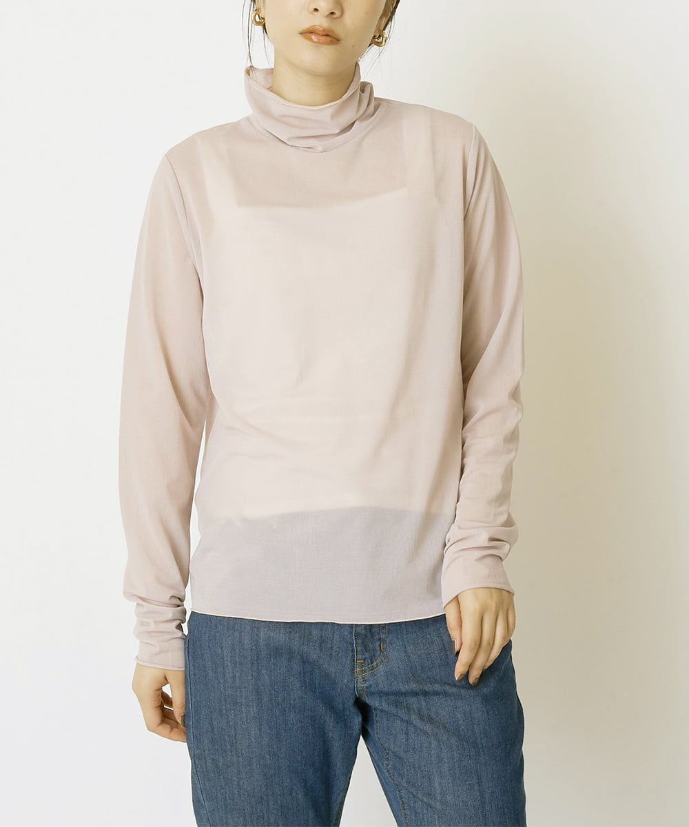 K2KAS05024 a.v.v(アー・ヴェ・ヴェ) シアーハイネックトップス ベージュ