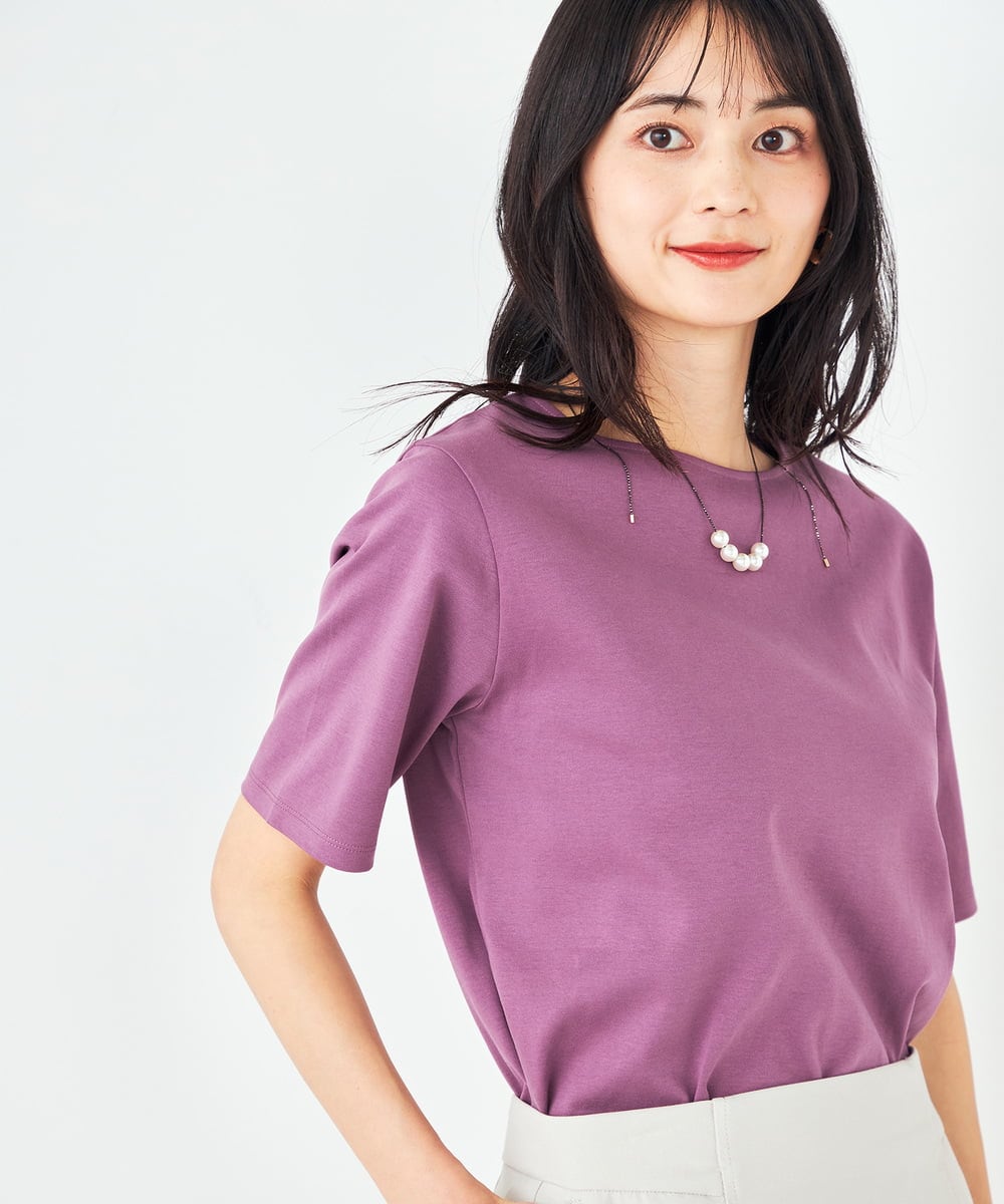 K2KGA50034 a.v.v(アー・ヴェ・ヴェ) 【接触冷感/UVカット】大人のリッチTシャツ パープル