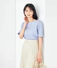 K2KGA50034 a.v.v(アー・ヴェ・ヴェ) 【接触冷感/UVカット】大人のリッチTシャツ ライトブルー
