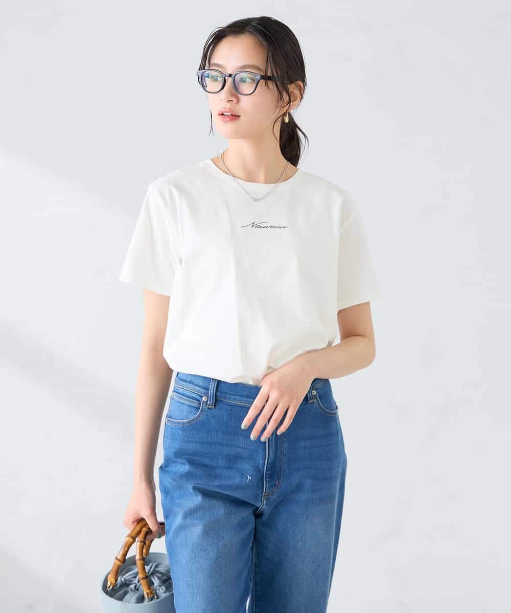 K2KGD28029 a.v.v(アー・ヴェ・ヴェ) 【UVカット/接触冷感】コンパクトロゴTシャツ グレージュ