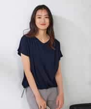 K2KHA47039 a.v.v(アー・ヴェ・ヴェ) 【接触冷感/UVカット/吸水速乾】ドロストヘムカットソー ネイビー
