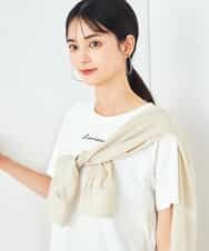 K2KHA54034 a.v.v(アー・ヴェ・ヴェ) 【コットン100%】コンパクト刺繍ロゴTシャツ グレージュ