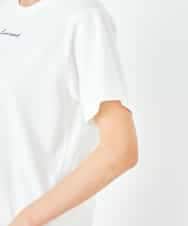 K2KHA54034 a.v.v(アー・ヴェ・ヴェ) 【コットン100%】コンパクト刺繍ロゴTシャツ グレージュ