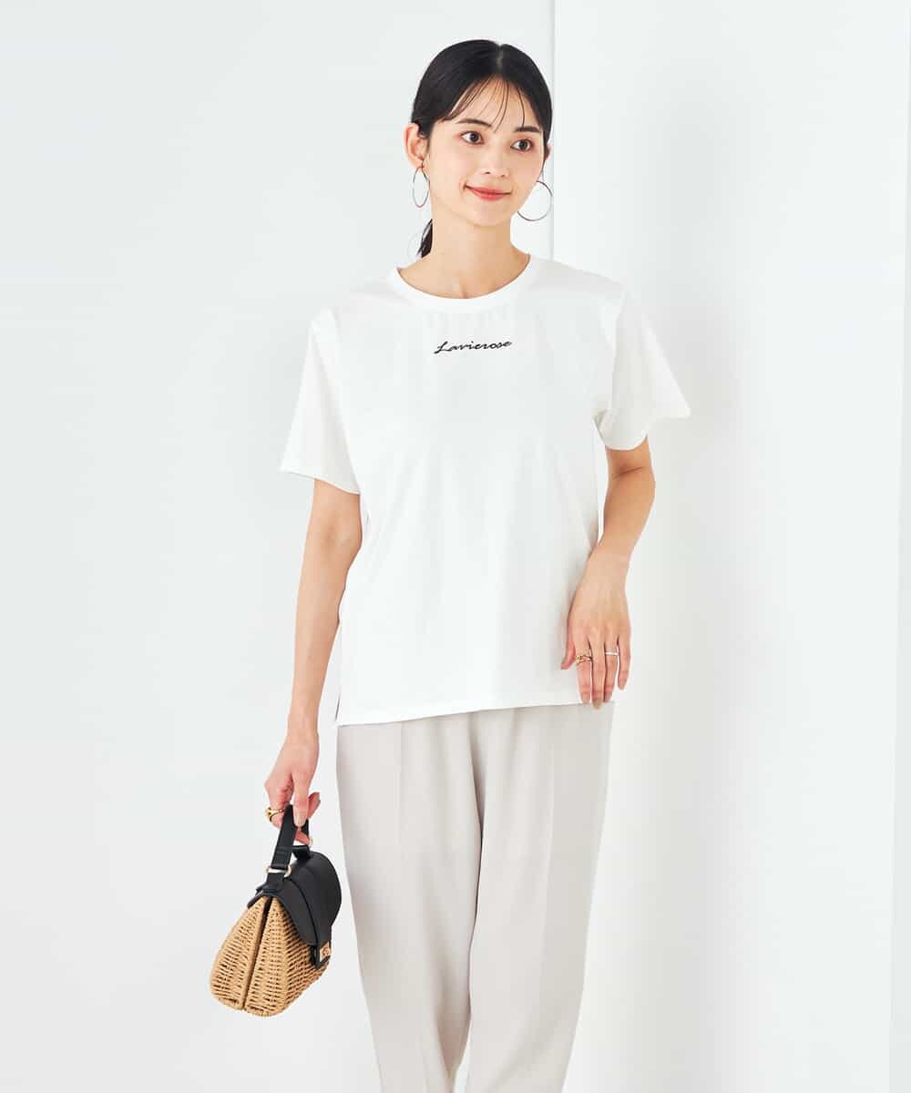 K2KHA54034 a.v.v(アー・ヴェ・ヴェ) 【コットン100%】コンパクト刺繍ロゴTシャツ ホワイト