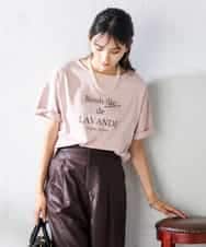 K2KHA68034 a.v.v(アー・ヴェ・ヴェ) 【接触冷感/UVカット】ボートネックロゴTシャツ ピンク