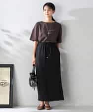 K2KHA68034 a.v.v(アー・ヴェ・ヴェ) 【接触冷感/UVカット】ボートネックロゴTシャツ ピンク