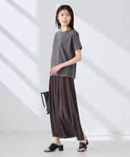 K2KHD54029 a.v.v(アー・ヴェ・ヴェ) 【接触冷感/UVカット/コットン100%】コンパクトロゴTシャツ グレージュ
