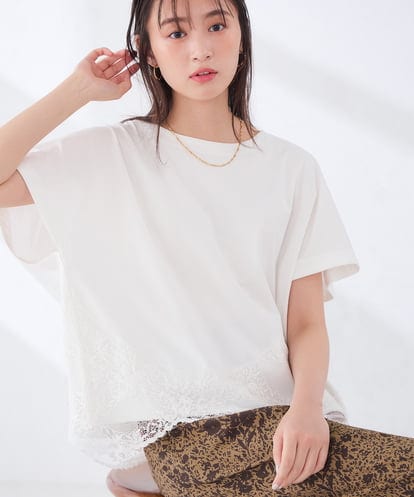 K2KID33044 a.v.v ウェーブレースヘムTシャツ