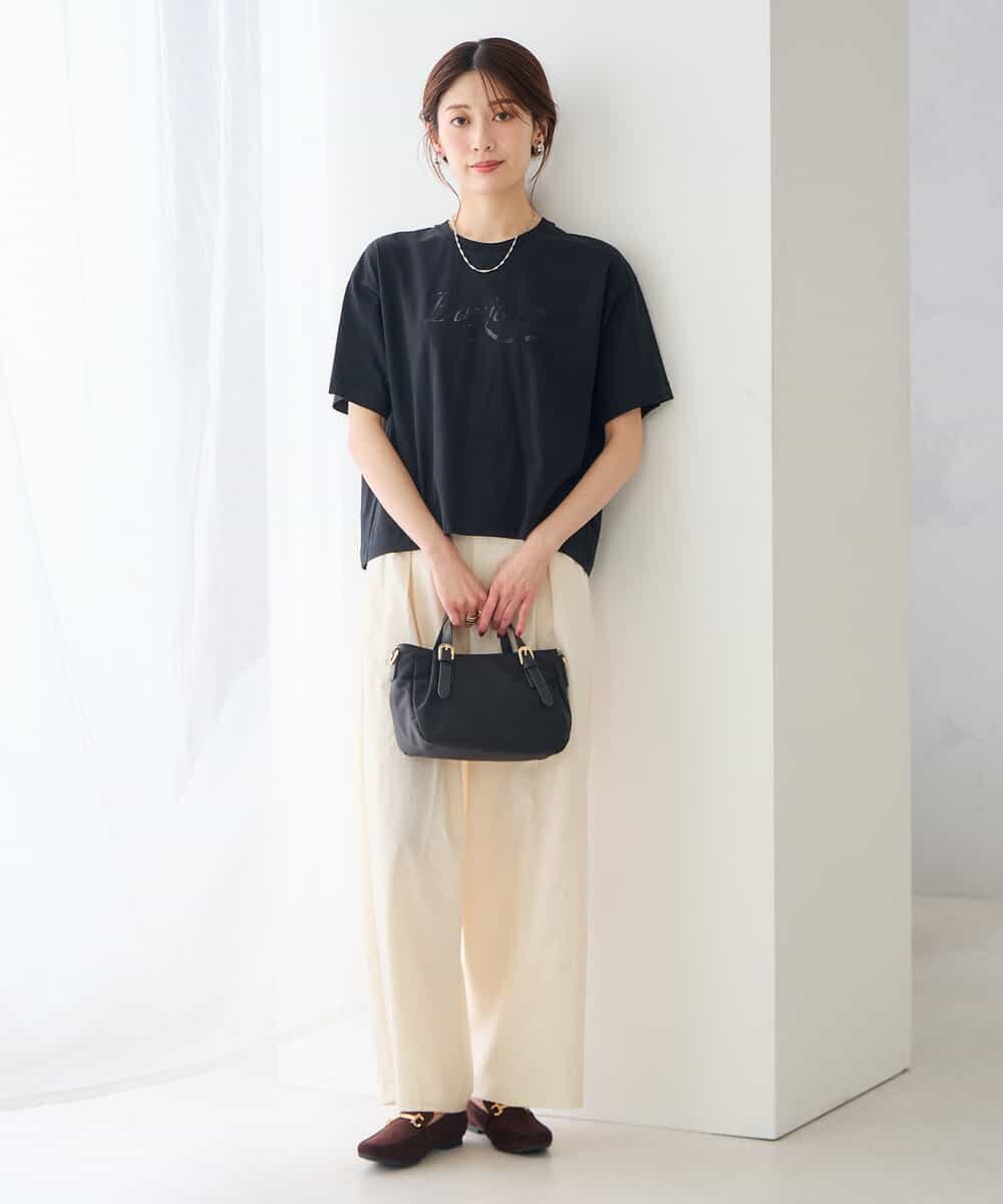 K2KID48035 a.v.v(アー・ヴェ・ヴェ) 【接触冷感】クロップドロゴTシャツ ホワイト