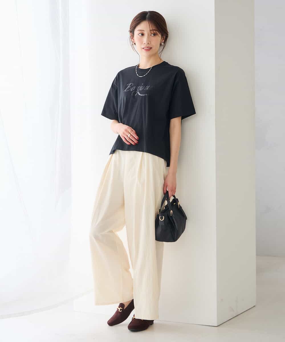 K2KID48035 a.v.v(アー・ヴェ・ヴェ) 【接触冷感】クロップドロゴTシャツ ホワイト