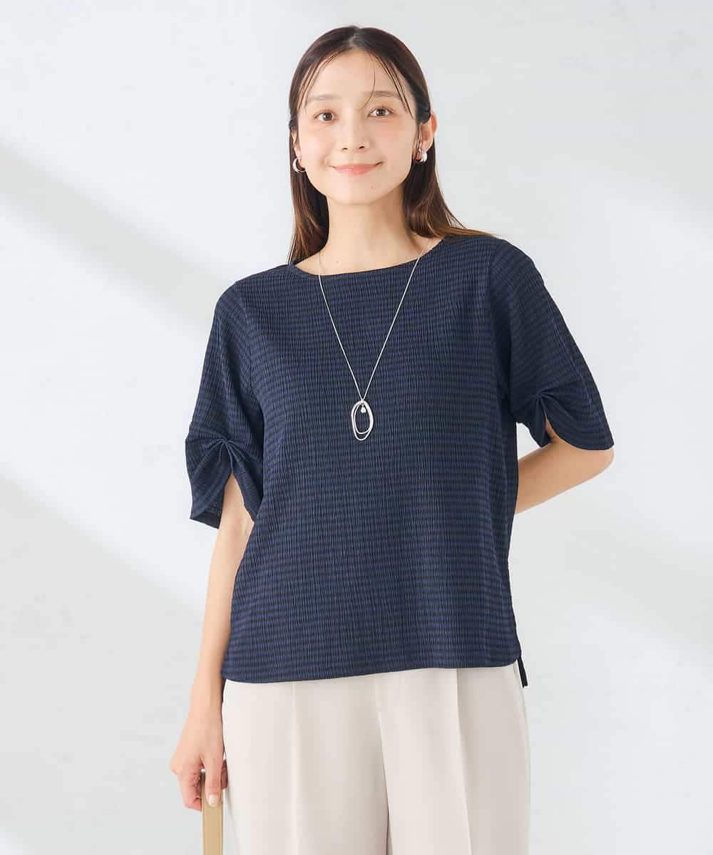 K2KID49039 a.v.v(アー・ヴェ・ヴェ) タックスリーブトップス ネイビー