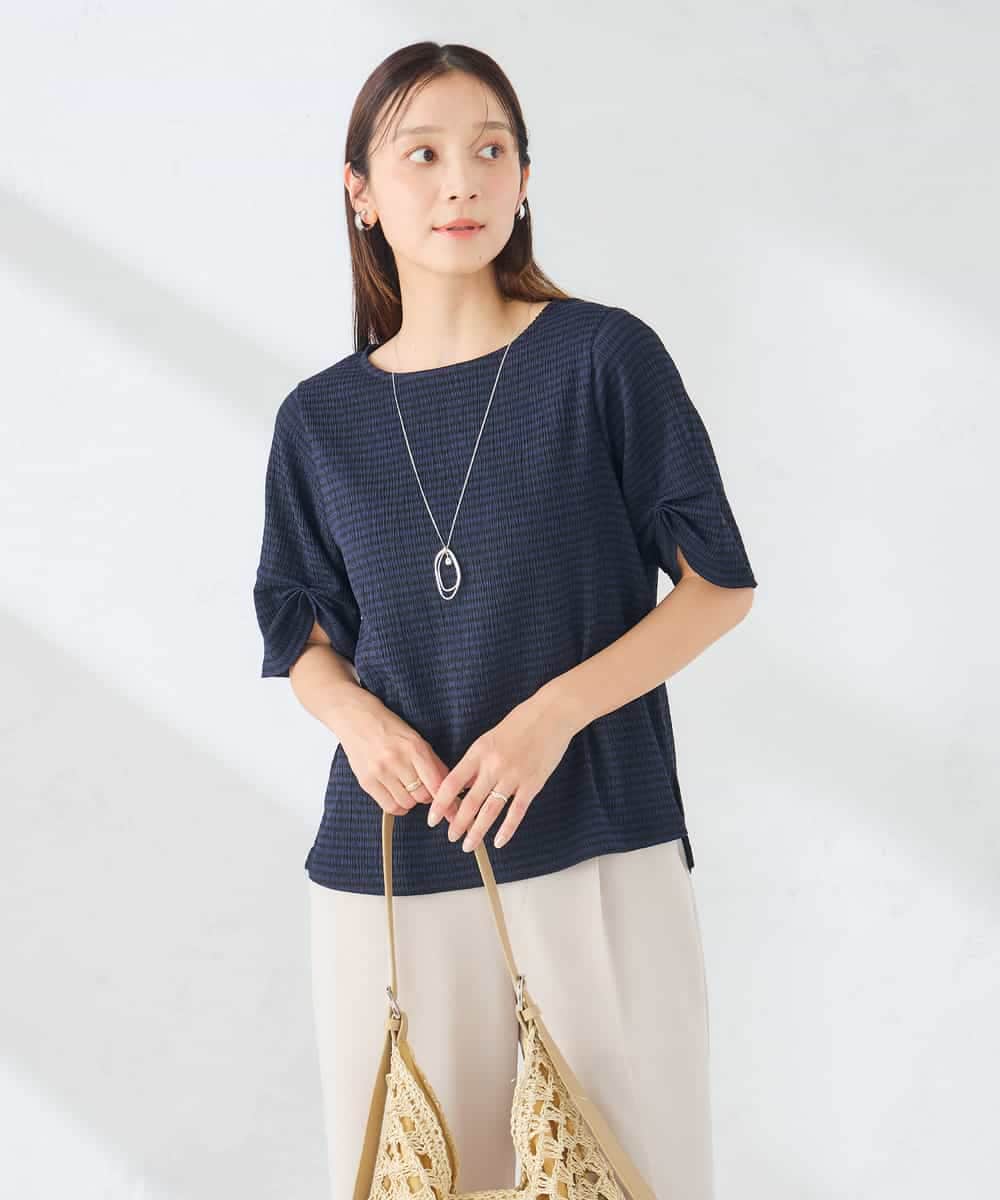 K2KID49039 a.v.v(アー・ヴェ・ヴェ) タックスリーブトップス ネイビー