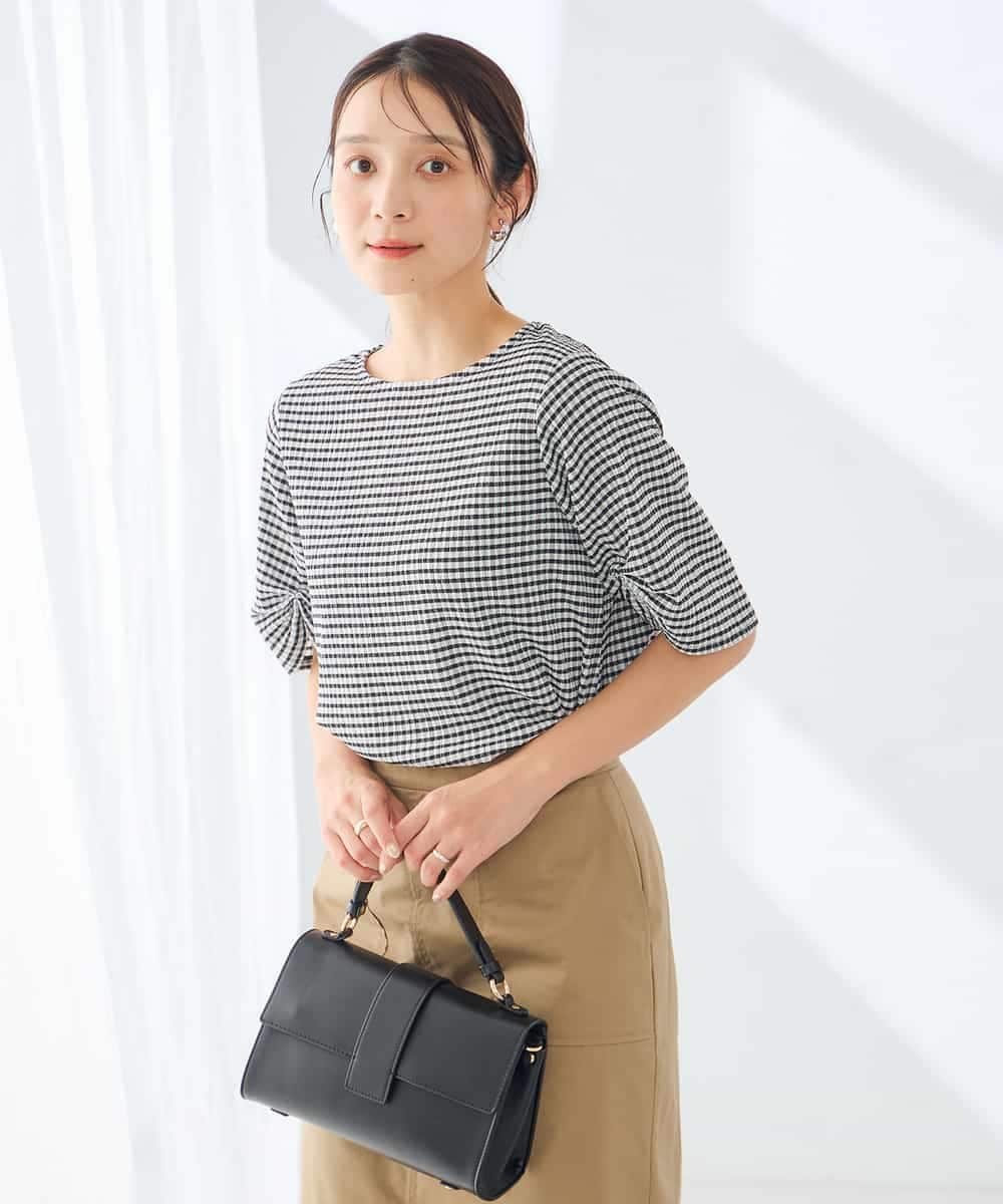 K2KID49039 a.v.v(アー・ヴェ・ヴェ) タックスリーブトップス ネイビー