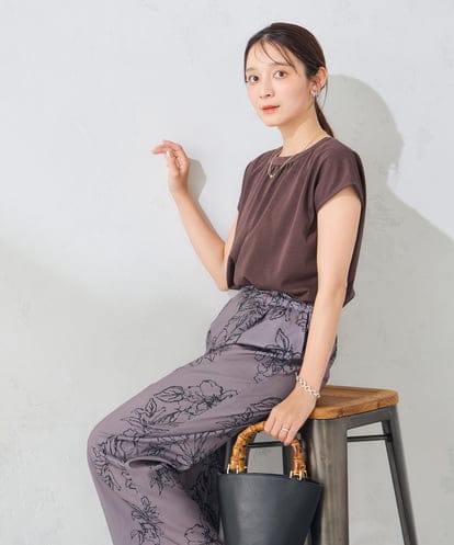 K2KID66035  【接触冷感/UVカット】ギャザーネックフレンチカットソー