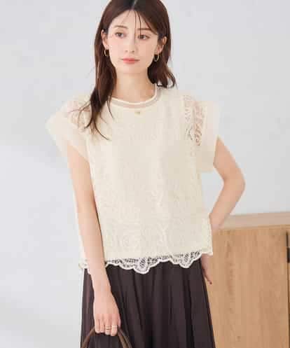 K2KID71049  レース柄シアートップス
