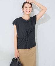 K2KID76044 a.v.v(アー・ヴェ・ヴェ) 【接触冷感/UVカット】ツイストデザインカットソー オレンジ