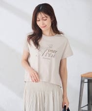 K2KID77035 a.v.v(アー・ヴェ・ヴェ) 【UVカット/接触冷感】フォルムロゴＴシャツ ブルー