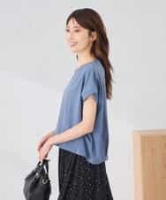 K2KID77035 a.v.v(アー・ヴェ・ヴェ) 【UVカット/接触冷感】フォルムロゴＴシャツ ブルー