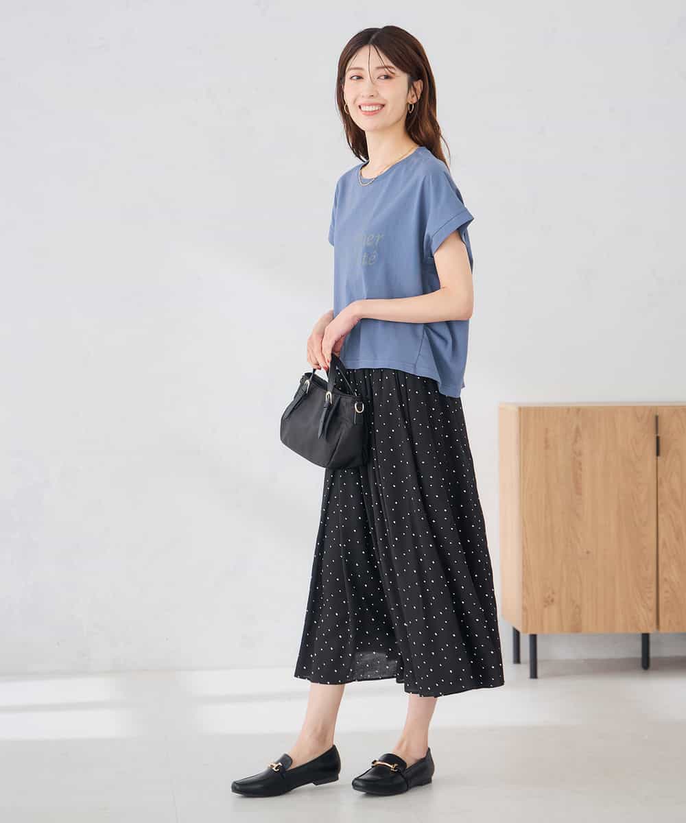 K2KID77035 a.v.v(アー・ヴェ・ヴェ) 【UVカット/接触冷感】フォルムロゴＴシャツ ブルー