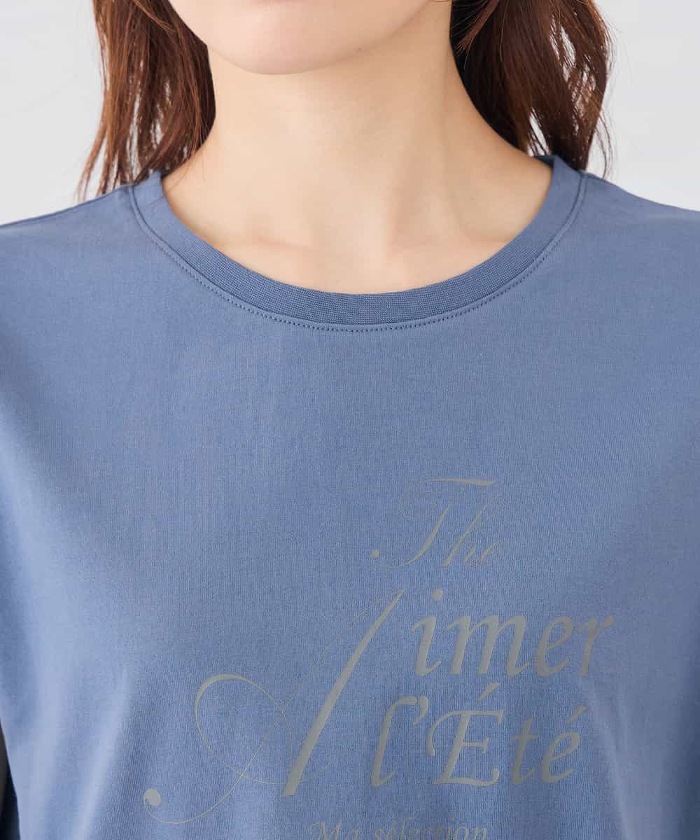 K2KID77035 a.v.v(アー・ヴェ・ヴェ) 【UVカット/接触冷感】フォルムロゴＴシャツ ブルー