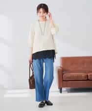 K2LAG04059 a.v.v(アー・ヴェ・ヴェ) ストレッチデニムストレートパンツ ブルー
