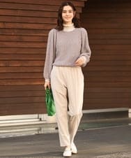 K2LFS04049 a.v.v(アー・ヴェ・ヴェ) 【イージーケア/美脚】美楽るイージーテーパードパンツ ブラック