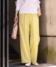 K2LFS05049 a.v.v(アー・ヴェ・ヴェ) 【イージーケア/美脚】美楽るイージーワイドパンツ イエロー