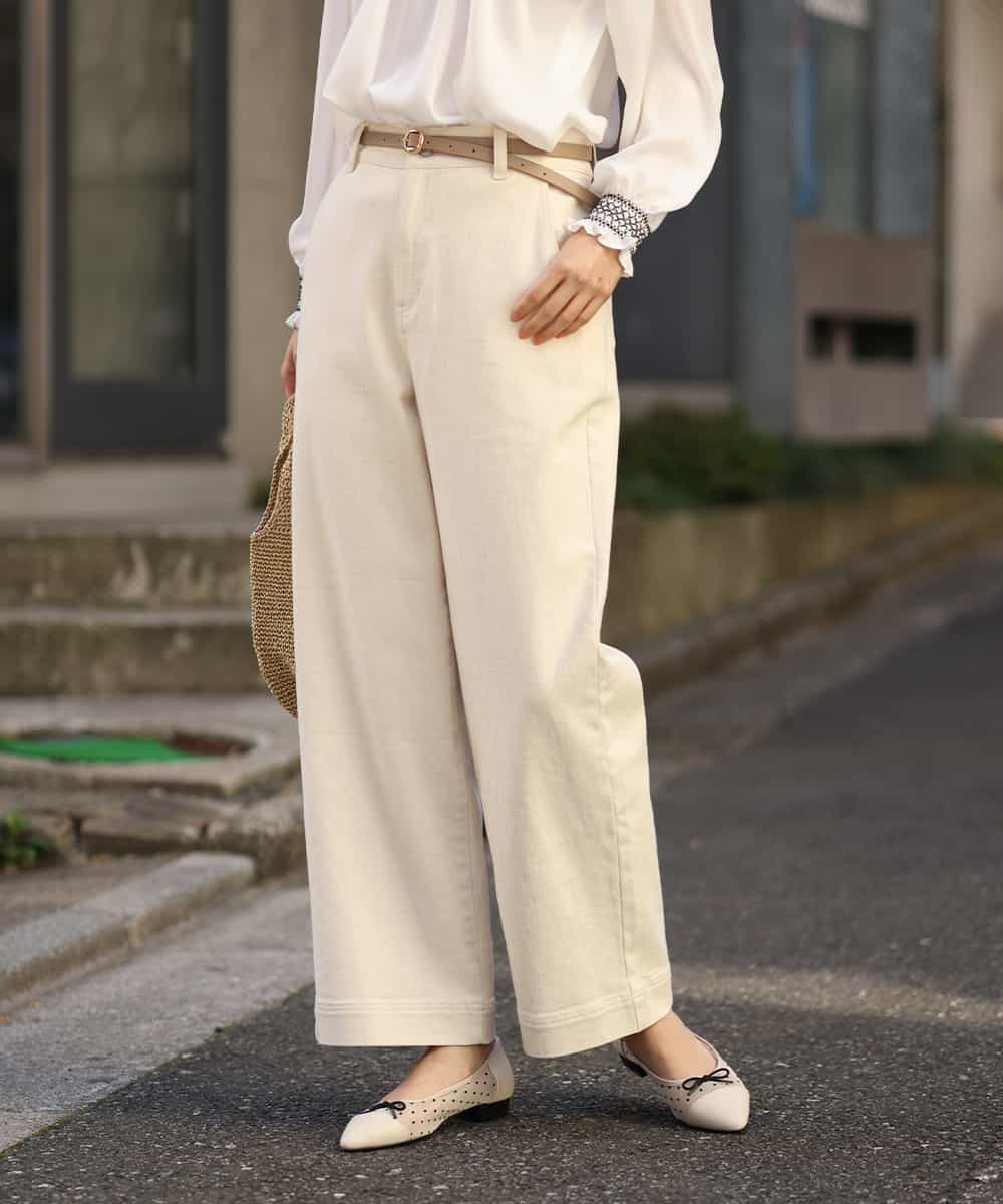 K2LFS10054 a.v.v(アー・ヴェ・ヴェ) デニムワイドパンツ アイボリー