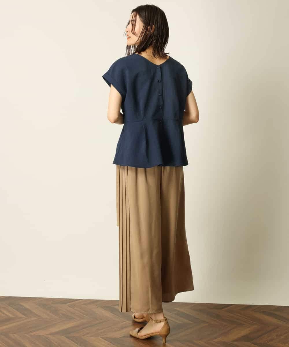 K2LHP34059 a.v.v(アー・ヴェ・ヴェ) サイドプリーツワイドパンツ ベージュ